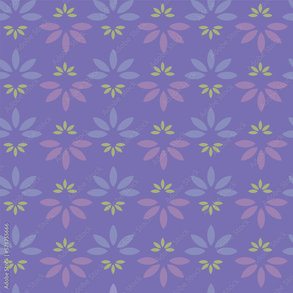 Vector abstract flowers silhouette seamless pattern background. 
