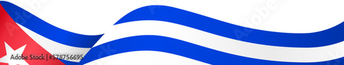 Cuba flag wave isolated on png or transparent background