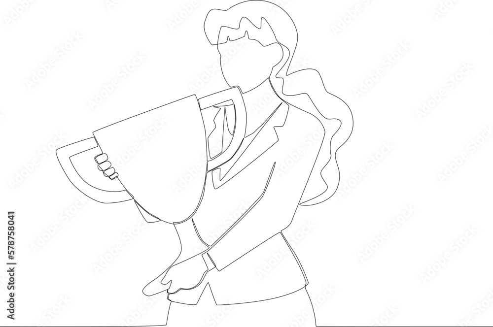 A cup concept with a white design. Employee appreciation one line drawing A cup concept with a white design. Employee appreciation one line drawing