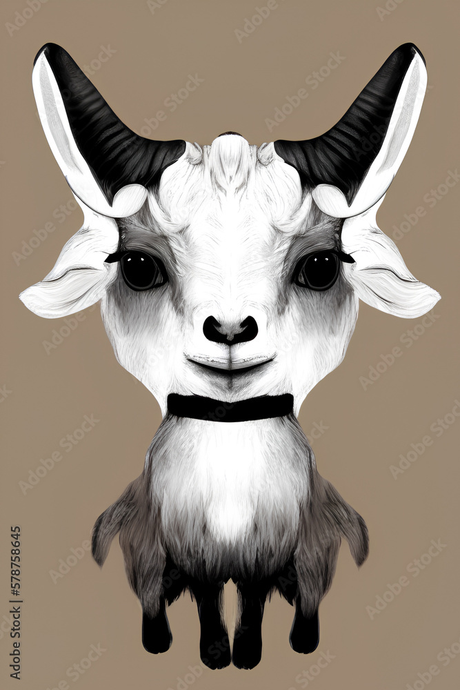 goat on a plain background. generative AI