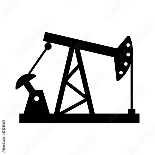 Oil machine rocking chair icon. Industrial pump for pumping and drilling crude oil with mining for processing and cleaning in vector factory