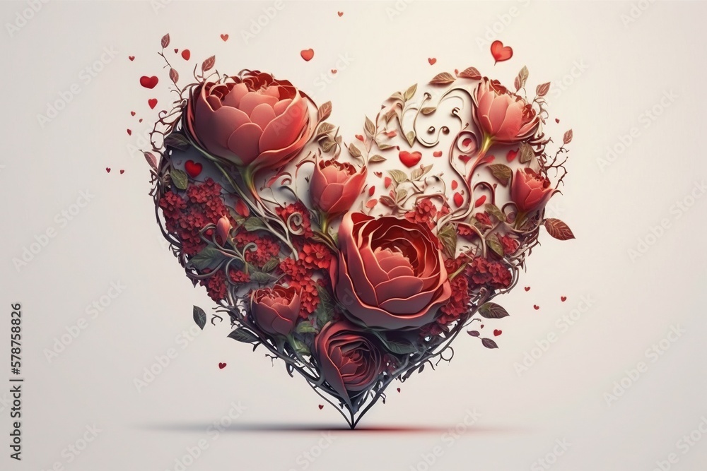 A bouquet of flowers roses in the shape of a heart. A bouquet of flowers roses in the shape of a heart.
