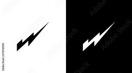 Letter w initial logo Monogram lightning bolt icon Design Concept
