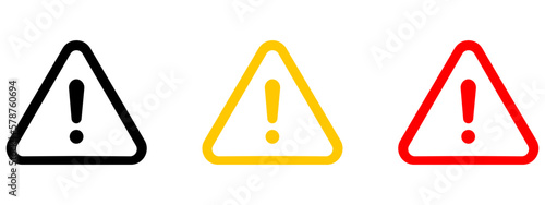 Caution warning signs set. Exclamation marks