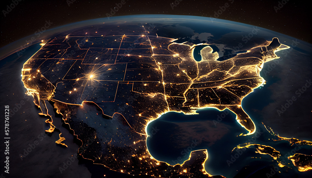 America At Night Viewed From Space With City Lights Showing Activity In 1000 F 578761228 3WsCkYrmUCgBIbSeZk7wIh2dFG9LPqnM