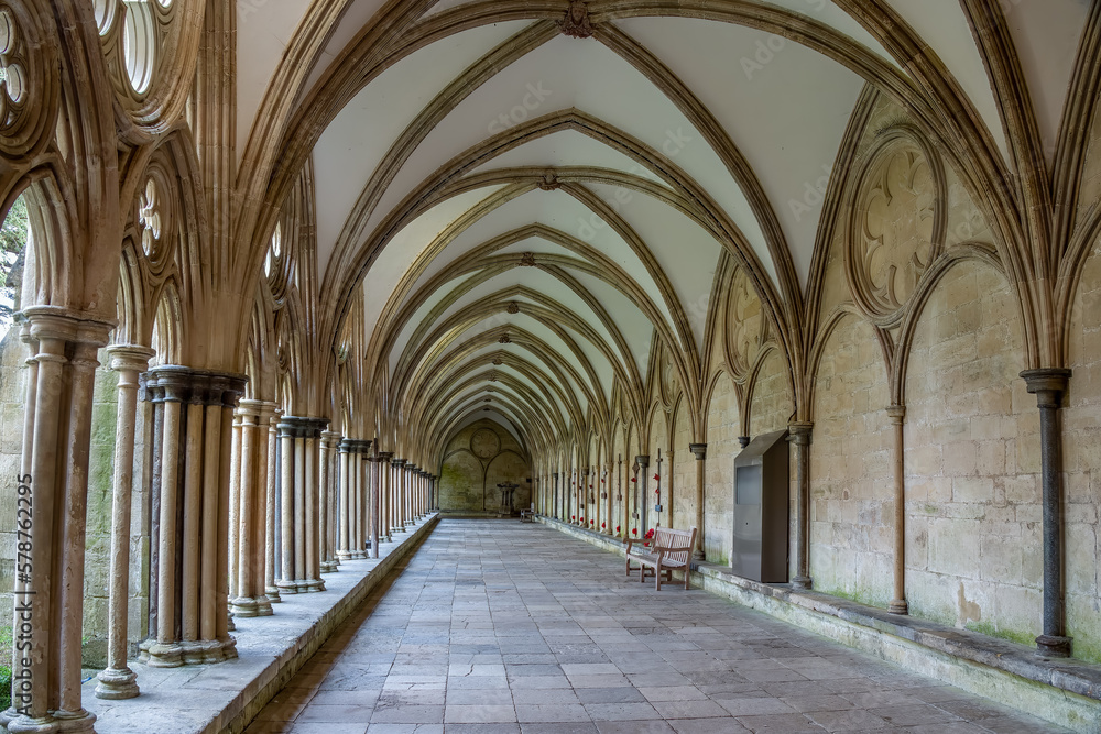 cloisters at Salisbury Cathedral Wiltshire England