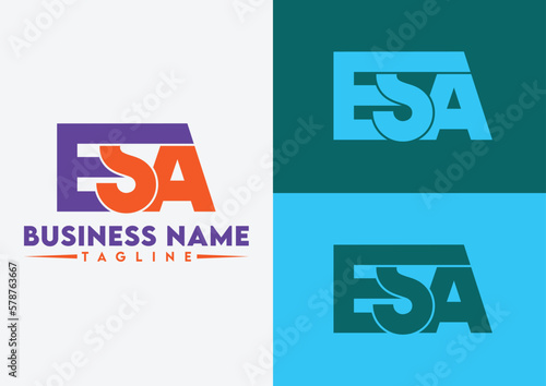  Letter ESA logo design, ESA letter logo
