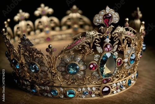 royal tiaras and crown jewels. Generative AI