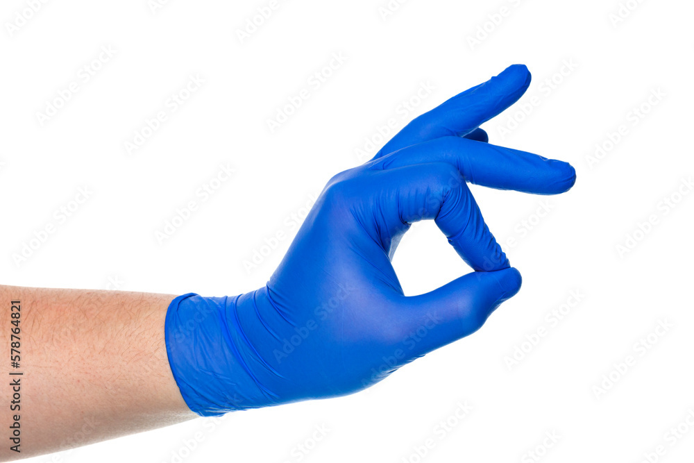 Crop hand of doctor showing okay sign
