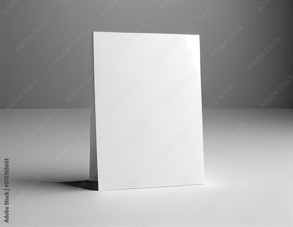 Blank Flyer Paper Mockup Illustration Created with Generative AI Blank Flyer Paper Mockup Illustration Created with Generative AI