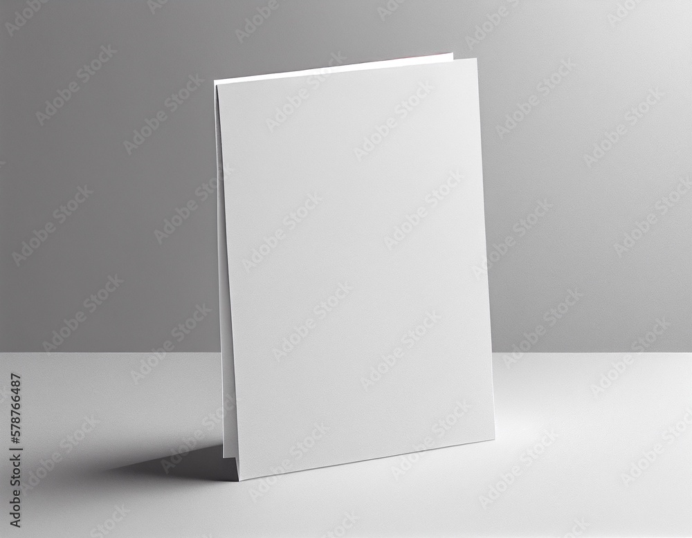 Blank Flyer Paper Mockup Illustration Created with Generative AI Blank Flyer Paper Mockup Illustration Created with Generative AI