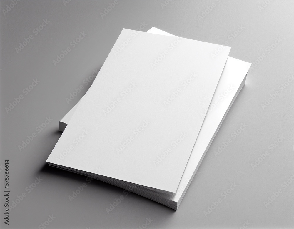 Blank Flyer Paper Mockup Illustration Created with Generative AI Blank Flyer Paper Mockup Illustration Created with Generative AI
