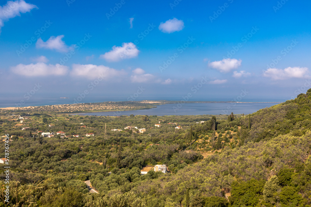 Blick über den Korission See auf der Insel Korfu