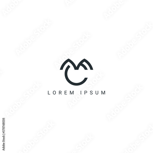 Abstract CM MC letter simple style business logo design vector template.