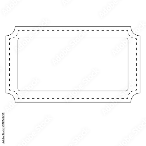 Simple flat coupon entry ticket template black line