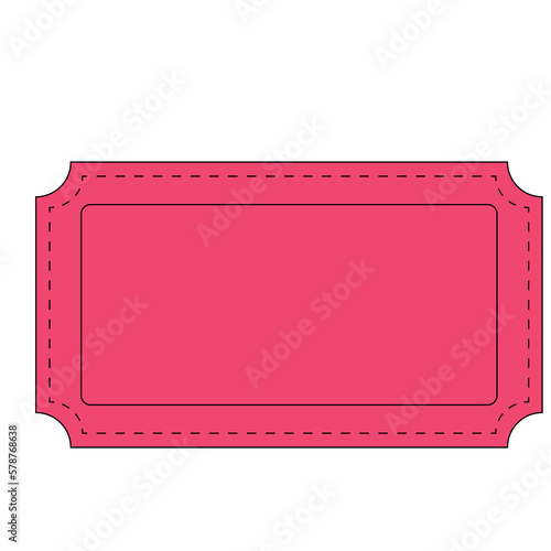 Simple flat coupon entry ticket template pink
