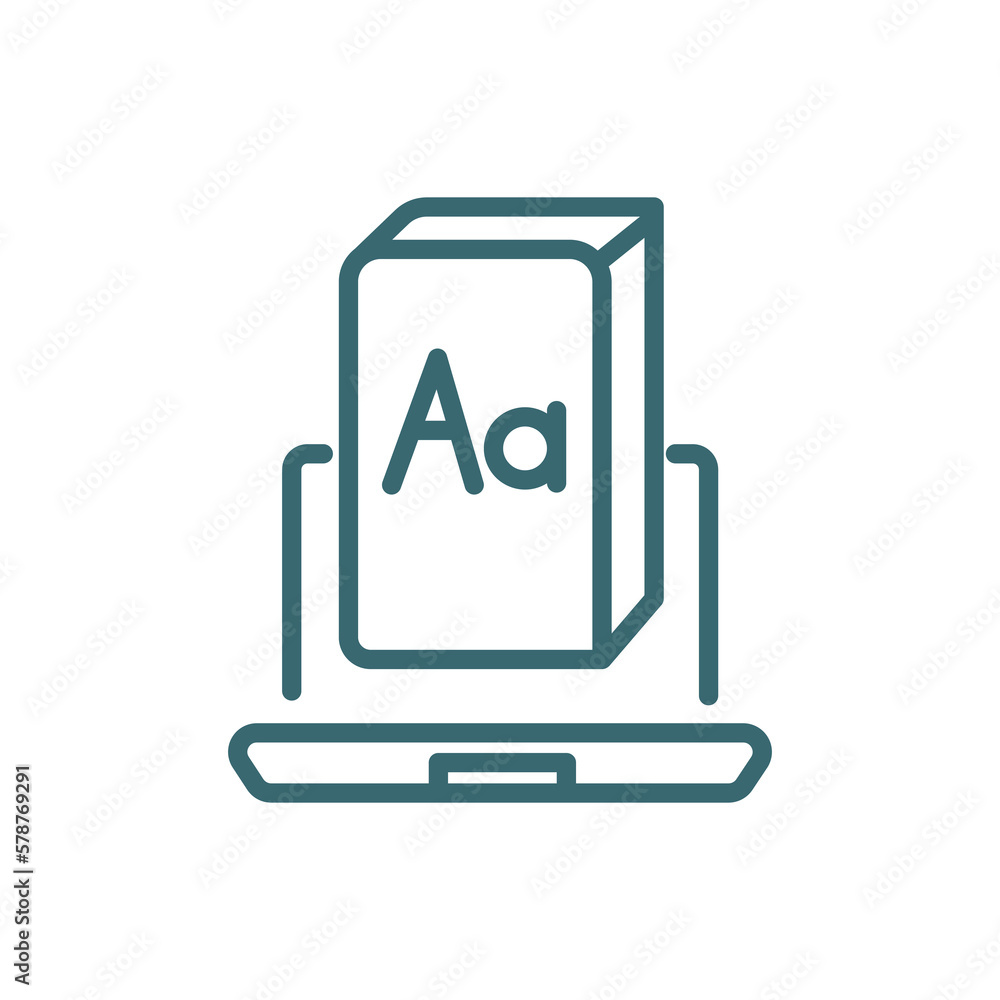 digital book icon. Thin line digital book icon from distance learning collection. Outline vector isolated on white background. Editable digital book symbol can be used web and mobile digital book icon. Thin line digital book icon from distance learning collection. Outline vector isolated on white background. Editable digital book symbol can be used web and mobile