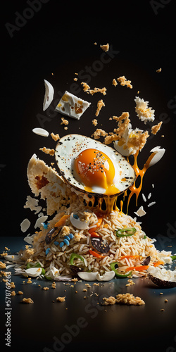 Egg Fried Rice created with Generative AI Technology