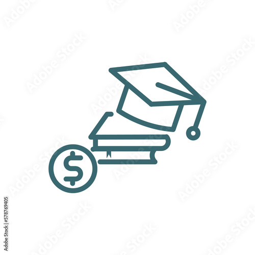 scholarship icon. Thin line scholarship icon from distance learning collection. Outline vector isolated on white background. Editable scholarship symbol can be used web and mobile