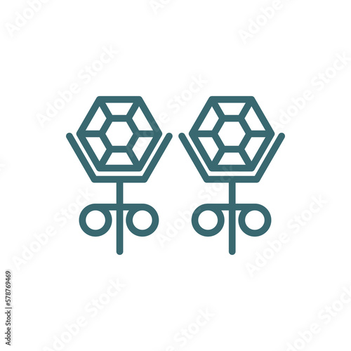 stud icon. Thin line stud icon from fashion and things  collection. Outline vector isolated on white background. Editable stud symbol can be used web and mobile
