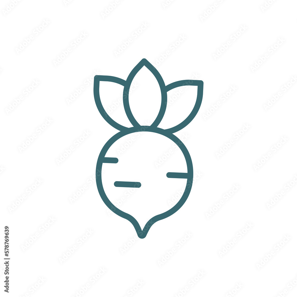 radish icon. Thin line radish icon from vegetables and fruits collection. Outline vector isolated on white background. Editable radish symbol can be used web and mobile radish icon. Thin line radish icon from vegetables and fruits collection. Outline vector isolated on white background. Editable radish symbol can be used web and mobile