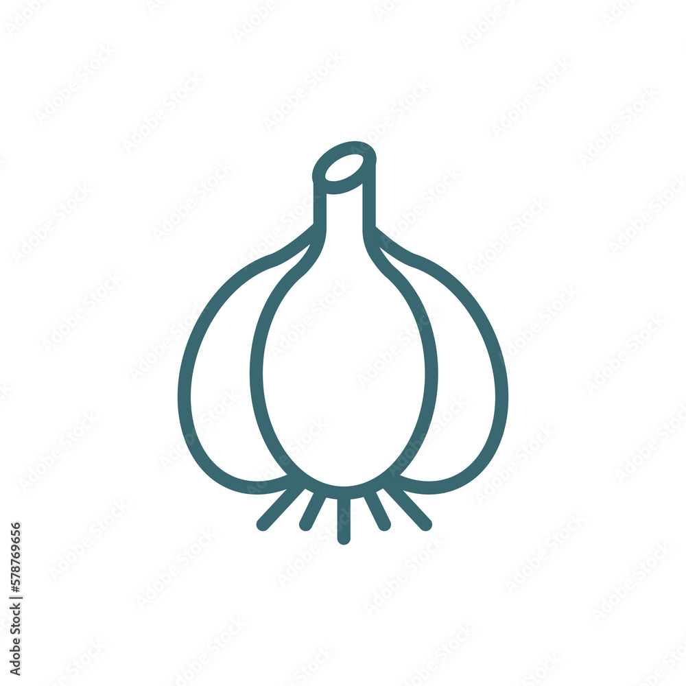 garlic icon. Thin line garlic icon from vegetables and fruits collection. Outline vector isolated on white background. Editable garlic symbol can be used web and mobile garlic icon. Thin line garlic icon from vegetables and fruits collection. Outline vector isolated on white background. Editable garlic symbol can be used web and mobile