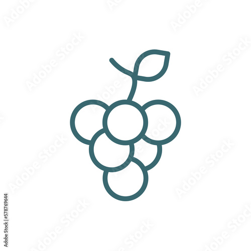 grape icon. Thin line grape icon from vegetables and fruits collection. Outline vector isolated on white background. Editable grape symbol can be used web and mobile