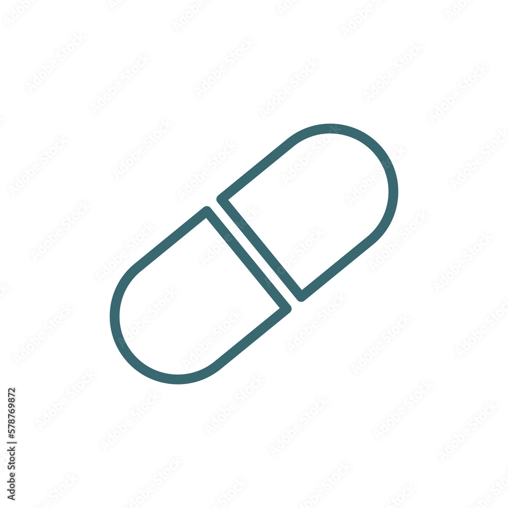 medical pill icon. Thin line medical pill icon from medical and healthcare collection. Outline vector isolated on white background. Editable medical pill symbol can be used web and mobile medical pill icon. Thin line medical pill icon from medical and healthcare collection. Outline vector isolated on white background. Editable medical pill symbol can be used web and mobile
