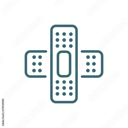 sticking plaster icon. Thin line sticking plaster icon from medical and healthcare collection. Outline vector isolated on white background. Editable sticking plaster symbol can be used web and mobile