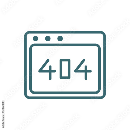 404 error icon. Thin line 404 error icon from information technology collection. Outline vector isolated on white background. Editable 404 error symbol can be used web and mobile