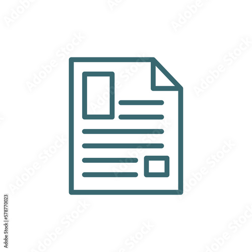 article icon. Thin line article icon from information technology collection. Outline vector isolated on white background. Editable article symbol can be used web and mobile © Abstract