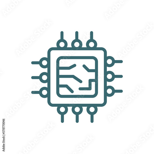hardware icon. Thin line hardware icon from information technology collection. Outline vector isolated on white background. Editable hardware symbol can be used web and mobile