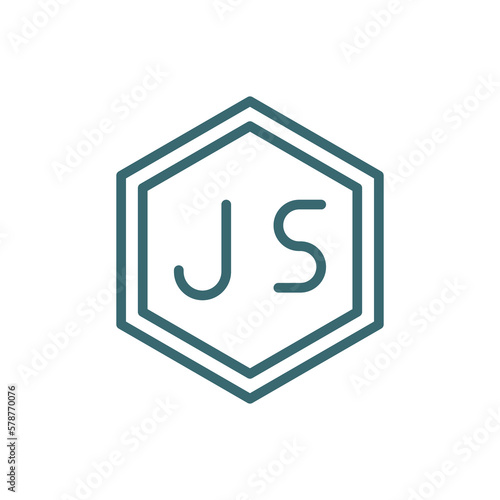 js icon. Thin line js icon from information technology collection. Outline vector isolated on white background. Editable js symbol can be used web and mobile