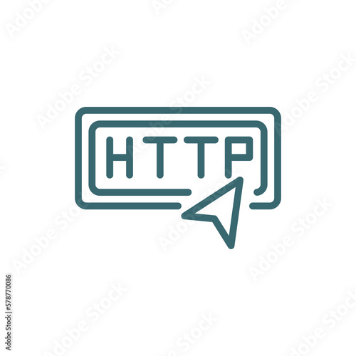 http icon. Thin line http icon from information technology collection. Outline vector isolated on white background. Editable http symbol can be used web and mobile