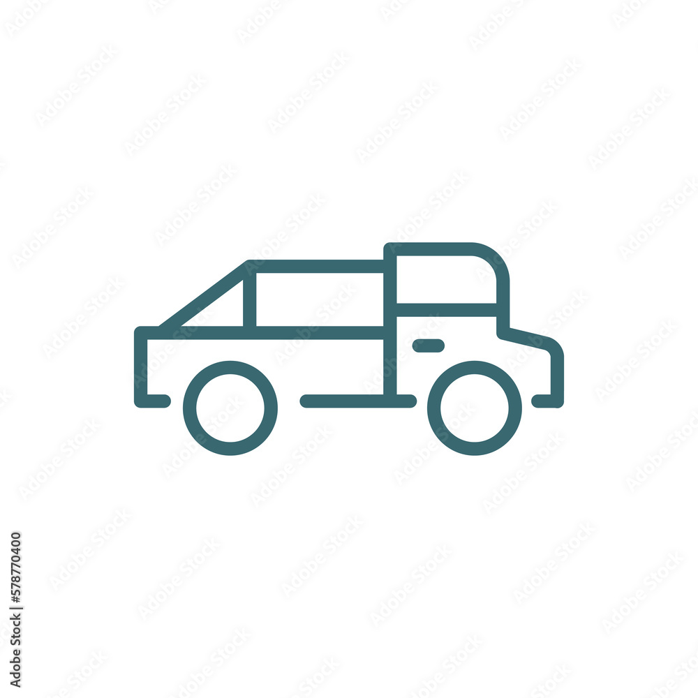 midget car icon. Thin line midget car icon from transportation collection. Outline vector isolated on white background. Editable midget car symbol can be used web and mobile