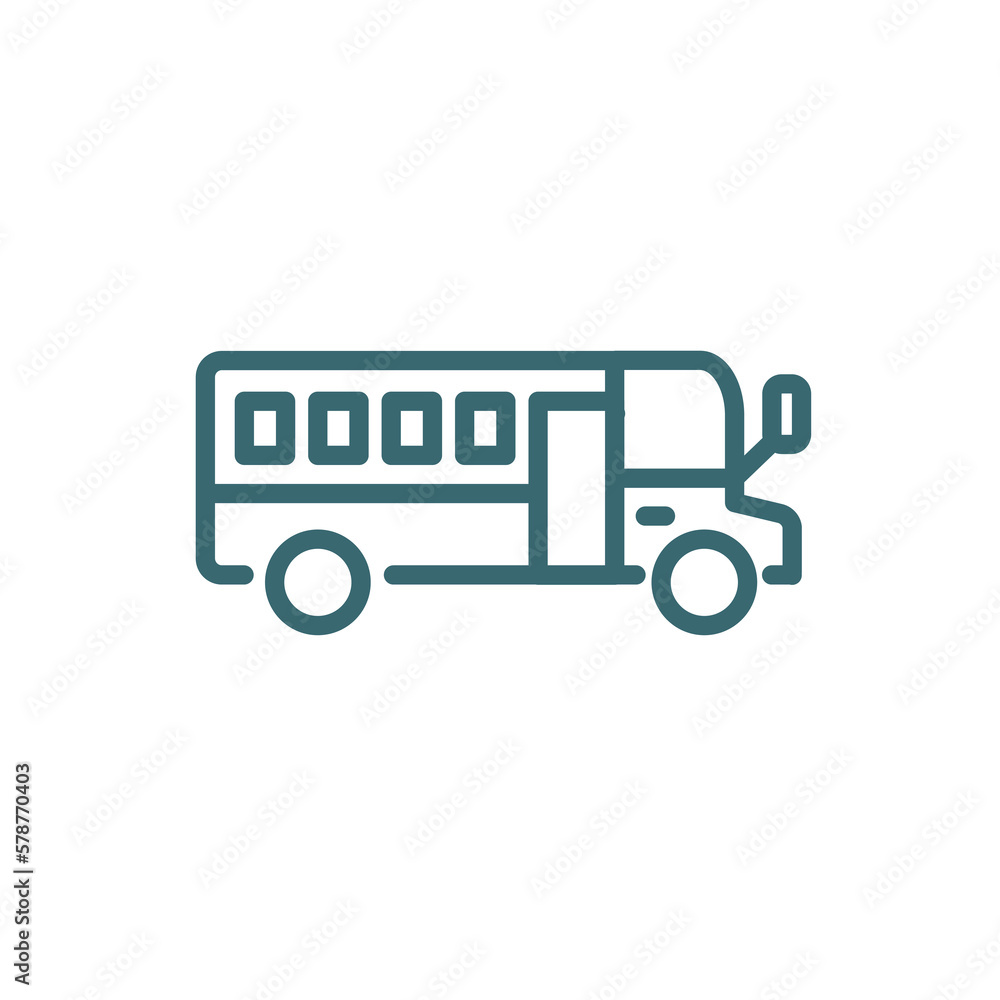 school bus empty icon. Thin line school bus empty icon from transportation collection. Outline vector isolated on white background. Editable school bus empty symbol can be used web and mobile