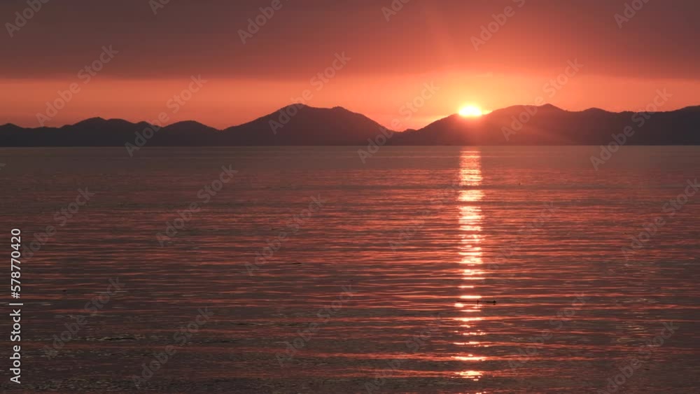 Tripod shot of a sunset seascape. Klong Muang Beach, Krabi Province, Thailand. Tripod shot of a sunset seascape. Klong Muang Beach, Krabi Province, Thailand.