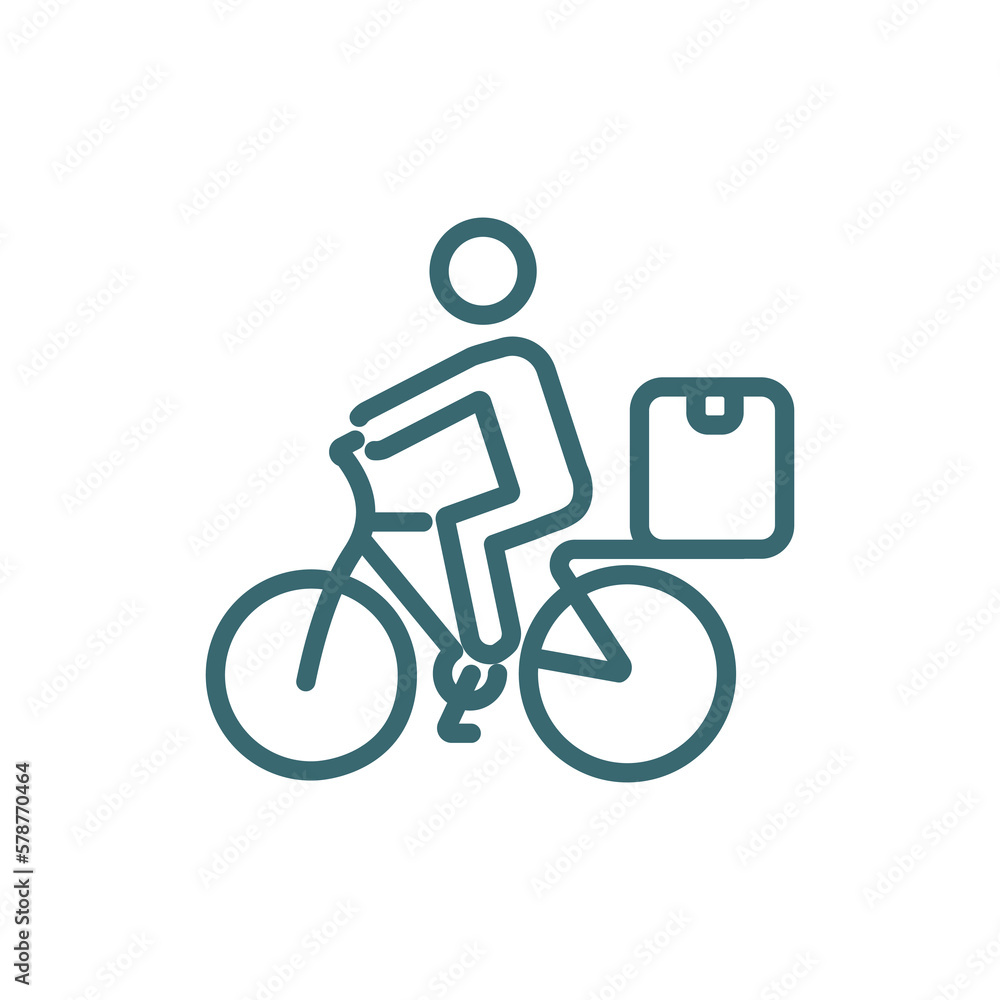delivery bike icon. Thin line delivery bike icon from transportation collection. Outline vector isolated on white background. Editable delivery bike symbol can be used web and mobile delivery bike icon. Thin line delivery bike icon from transportation collection. Outline vector isolated on white background. Editable delivery bike symbol can be used web and mobile