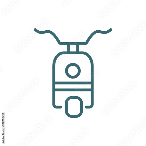 scooter bike icon. Thin line scooter bike icon from transportation collection. Outline vector isolated on white background. Editable scooter bike symbol can be used web and mobile