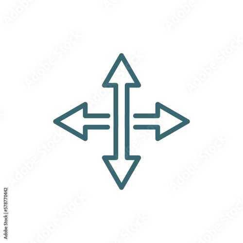 movement icon. Thin line movement icon from transportation collection. Outline vector isolated on white background. Editable movement symbol can be used web and mobile
