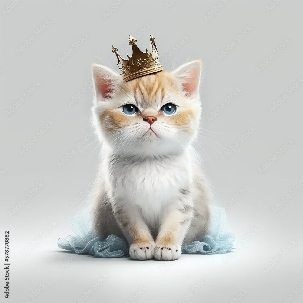 Queen Cat created with Generative AI Technology