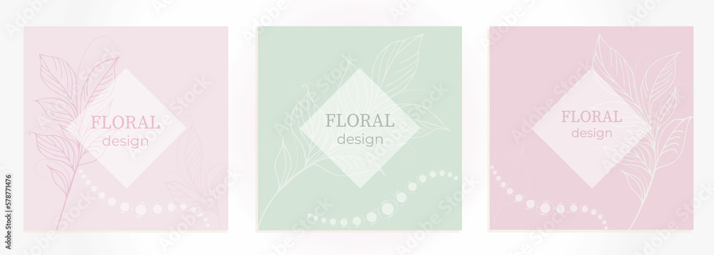 Elegant frame, background, floral wreath, circular monogram with hand drawn wild herbs and flowers. Unique botanical illustrations for invitation or wedding decor, logo, label, branding