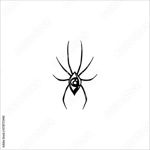 vector illustration of a spider with eyes concept