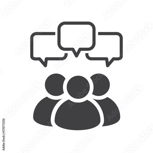 Speaking people icon in trendy flat style design.