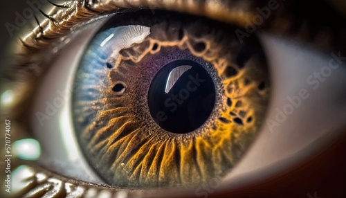  a close up of a human eye with the iris showing.  generative ai