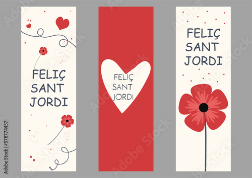 Sant Jordi bookmark for book