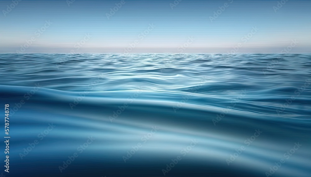 a painting of a blue ocean with waves and a sky in the background. generative ai a painting of a blue ocean with waves and a sky in the background. generative ai