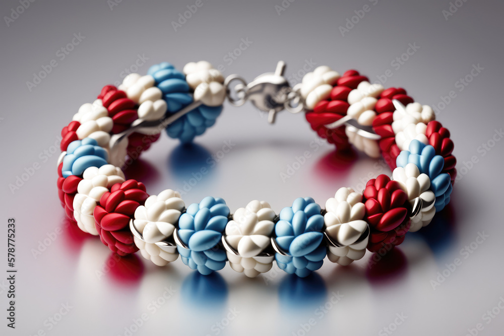 Obraz premium red white and blue jewelry bracelet concept made by generative ai