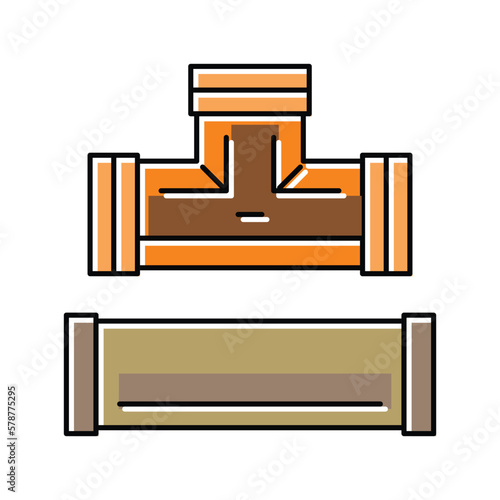 pipe copper metal color icon vector illustration