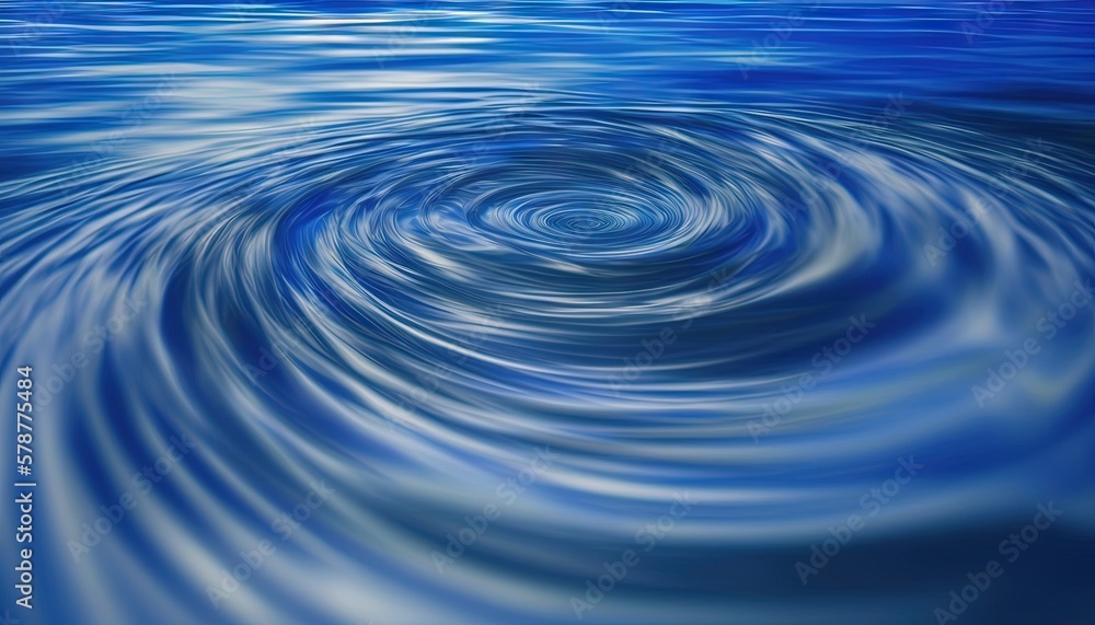  a picture of a blue swirl in the water with a sky background.  generative ai